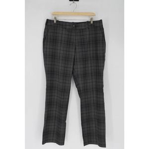 NIKE GOLF dri fit tour tartan plaid stretch trouser pants grey size 14 women's